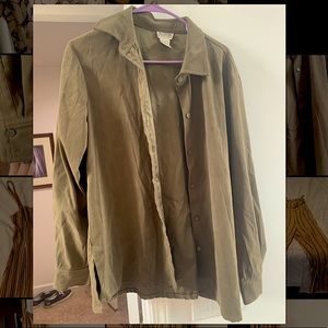 90s Allison Taylor dark sage button up shirt
